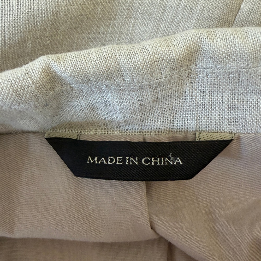 Tasso Elba Men's Linen Blazer Sport Coat Large Beige Tan Summer Casual Jacket - Picture 7 of 10